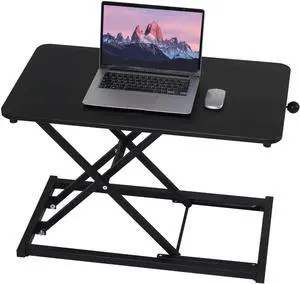 FOR-Standing Desk Converter Adjustable Height ,Computer Keyboard Stand for Desktop ,Computer Workstations for Home Office Black Size 23.6 Inch