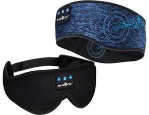 MUSICOZY Sleep Headphones Bluetooth Wireless Sports Headband, Sleeping Eye Mask Earbud for Side Sleepers Air Travel Meditation, Pack of 2 MUSICOZY Sleep Headphones Bluetooth Wireless Sports Headband, Sleeping Eye Mask Earbud for Side Sleepers Air Travel Meditation, Pack of 2