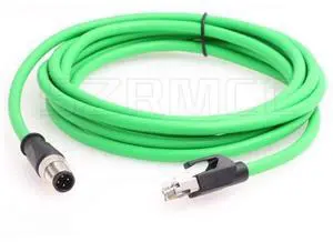 SZRMCC M12 Ethernet Cable D-Code 4 Pin Male to RJ45 Connector High Flex Cat5e Shielded Waterproof Network Cable for Industrial Camera Sensor (5m,Green) SZRMCC M12 Ethernet Cable D-Code 4 Pin Male to RJ45 Connector High Flex Cat5e Shielded Waterproof Network Cable for Industrial Camera Sensor (5m,Green)