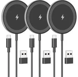 3-Pack Magnetic Wireless Charger Pad: 15W Fast Magnetic Qi Charging Pad for - iPhone 16 16e 15 14 13 12 Series - AirPods 4 3 2 Pro - Home Office Travel (Black) 3-Pack Magnetic Wireless Charger Pad: 15W Fast Magnetic Qi Charging Pad for - iPhone 16 16e 15 14 13 12 Series - AirPods 4 3 2 Pro - Home Office Travel (Black)