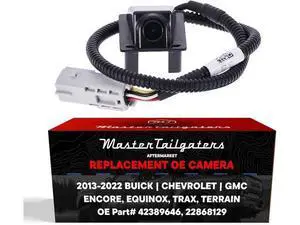 Master Tailgaters Replacement for Buick Encore (2013-2022) / Chevrolet Trax (2013-2022), Equinox (2014-2015) / GMC Terrain/Terrain Denali (2014-2017) Backup Camera OE Part # 42389646, 22868129 Master Tailgaters Replacement for Buick Encore (2013-2022) / Chevrolet Trax (2013-2022), Equinox (2014-2015) / GMC Terrain/Terrain Denali (2014-2017) Backup Camera OE Part # 42389646, 22868129