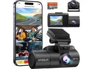 Dash Cam Front and Rear Inside, 3-Channel 2.5K FHD Dash Camera for Cars with 2" Screen, Wireless Dashcam with 5GHz WiFi, 64GB Card, Car Camera Front and Back, Auto IR Night Vision, HDR, G-Sensor Dash Cam Front and Rear Inside, 3-Channel 2.5K FHD Dash Camera for Cars with 2" Screen, Wireless Dashcam with 5GHz WiFi, 64GB Card, Car Camera Front and Back, Auto IR Night Vision, HDR, G-Sensor