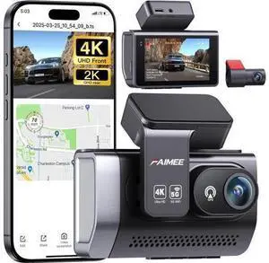 4K Dash Cam Front and Rear with GPS, Upgraded 5.8G WiFi, Dual Dash Camera for Cars, Night Vision, WDR, 160°Wide Angle, 24H Parking Monitor, Emergency Lock, 3" IPS Screen 4K Dash Cam Front and Rear with GPS, Upgraded 5.8G WiFi, Dual Dash Camera for Cars, Night Vision, WDR, 160°Wide Angle, 24H Parking Monitor, Emergency Lock, 3" IPS Screen