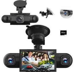 360 Degree View 4 Channel Dash Cam Front and Rear Inside Left Right, Dash Camera for Cars, 1080P Full HD 170 Deg Wide Angle Dashboard Camera with 64GB Card,G-Sensor,Loop RecordingNight Vision 360 Degree View 4 Channel Dash Cam Front and Rear Inside Left Right, Dash Camera for Cars, 1080P Full HD 170 Deg Wide Angle Dashboard Camera with 64GB Card,G-Sensor,Loop RecordingNight Vision