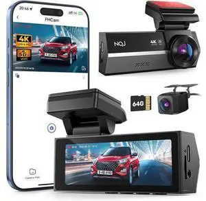 Dash Cams Front and Rear, NQJ 4K+2K Dual Dash Camera for Cars w 64GB Card, 5G Wi-Fi & App, G-Sensor, 3.2 Screen, 24H Parking Mode, 170°Wide Angle, Night Vision Dash Cams Front and Rear, NQJ 4K+2K Dual Dash Camera for Cars w 64GB Card, 5G Wi-Fi & App, G-Sensor, 3.2 Screen, 24H Parking Mode, 170°Wide Angle, Night Vision