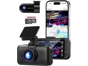 Miofive Dash Cam Front & Rear Dual Channel Front 4K UHD + Rear 2.5K, Built-in GPS & 5GHz WiFi, 3.0 IPS Screen, HDR & Night Vision, G-Sensor, 24-Hour Parking Mode, 32 GB Card Included Miofive Dash Cam Front & Rear Dual Channel Front 4K UHD + Rear 2.5K, Built-in GPS & 5GHz WiFi, 3.0 IPS Screen, HDR & Night Vision, G-Sensor, 24-Hour Parking Mode, 32 GB Card Included