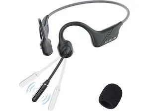 SANOTO Bone Conduction Headphones with Mic, Bluetooth Headset with Microphone Noise Canceling & Mute, Wireless Headset with Sponge Microphone Windscreen, Open Ear Headphones for Work Driving Call SANOTO Bone Conduction Headphones with Mic, Bluetooth Headset with Microphone Noise Canceling & Mute, Wireless Headset with Sponge Microphone Windscreen, Open Ear Headphones for Work Driving Call