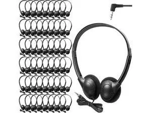 Frienda 48 Pack Classroom Headphones on Ear Wired Stereo Headset with 3.5mm Jack, Over The Head Student Earphone Set for Kids Adults School Library Airplane Computer Laptop, No Microphone (Black) Frienda 48 Pack Classroom Headphones on Ear Wired Stereo Headset with 3.5mm Jack, Over The Head Student Earphone Set for Kids Adults School Library Airplane Computer Laptop, No Microphone (Black)