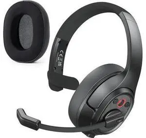 EKSA [Upgrated Trucker Bluetooth Headset with ENC Microphone, 99ft Wireless Range & 30H Talk Time, with Replaceable Ear Pad, Environmental Noise Cancelling Headphones All-Day Comfort for Drivers EKSA [Upgrated Trucker Bluetooth Headset with ENC Microphone, 99ft Wireless Range & 30H Talk Time, with Replaceable Ear Pad, Environmental Noise Cancelling Headphones All-Day Comfort for Drivers