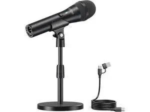 FIFINE USB/XLR Dynamic Microphone for Podcast Recording, Studio Handheld Mic Set with Desktop Stand for Vocal, Voice Over, Streaming, Black-AmpliTank TANK2 FIFINE USB/XLR Dynamic Microphone for Podcast Recording, Studio Handheld Mic Set with Desktop Stand for Vocal, Voice Over, Streaming, Black-AmpliTank TANK2