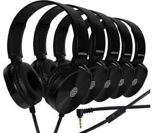Classroom Headphones-Bulk 10-Pack, Student On Ear Comfy Swivel Earphones for Library, School, Airplane, Kids-for Online Learning and Travel, HQ Stereo Sound 3.5mm Jack (Black with Microphone) Classroom Headphones-Bulk 10-Pack, Student On Ear Comfy Swivel Earphones for Library, School, Airplane, Kids-for Online Learning and Travel, HQ Stereo Sound 3.5mm Jack (Black with Microphone)