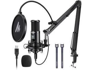 MAONO USB Recording Microphone Kit, Professional Condenser Microphone for PC with One-Touch Mute and Mic Gain Knob for Singing, Podcast, Studio, Streaming PM421 MAONO USB Recording Microphone Kit, Professional Condenser Microphone for PC with One-Touch Mute and Mic Gain Knob for Singing, Podcast, Studio, Streaming PM421