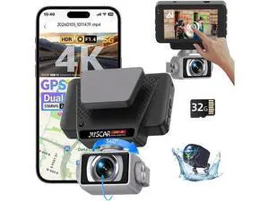 2026 AI Drive Assist 5G WiFi Dash Cam Front and Rear, UHD 4K+1080P, ADAS & GPS, 360° Rotating Front x Free 32GB Card Dual Dashcam, 3" Touch Screen, 24H Parking Mode, Support 512GB Max 2026 AI Drive Assist 5G WiFi Dash Cam Front and Rear, UHD 4K+1080P, ADAS & GPS, 360° Rotating Front x Free 32GB Card Dual Dashcam, 3" Touch Screen, 24H Parking Mode, Support 512GB Max