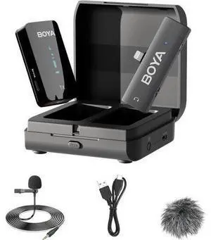 BOYA Wireless Lavalier Microphone for iPhone - Plug Play MFi Lightning Microphone with Charging Case, Mono/Stereo Clip on Lapel Mic for Video Recording, YouTube, Vlogging, Live Streaming BOYA Wireless Lavalier Microphone for iPhone - Plug Play MFi Lightning Microphone with Charging Case, Mono/Stereo Clip on Lapel Mic for Video Recording, YouTube, Vlogging, Live Streaming
