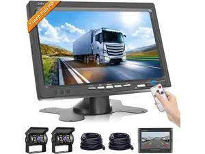Hodozzy Dual Backup Camera Monitor System for RVs,-7 Inch LCD Screen with 2 Cameras, IP68 Waterproof, 18IR Night Vision, Rear View Camera 4-Pin Cable for Car, Truck/Trailer/Bus/Van/Caravan (12V-24V) Hodozzy Dual Backup Camera Monitor System for RVs,-7 Inch LCD Screen with 2 Cameras, IP68 Waterproof, 18IR Night Vision, Rear View Camera 4-Pin Cable for Car, Truck/Trailer/Bus/Van/Caravan (12V-24V)