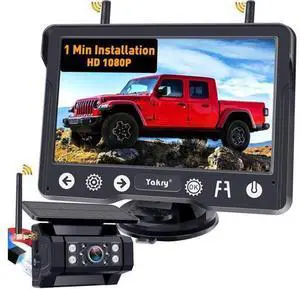 Wireless Backup Camera Magnetic for Truck: 1 Minute Easy Install HD 1080P Rear View Camera Solar - Portable Rechargeable 5 Inch Monitor System for Car Truck SUV RV Trailer Camper Y02 Wireless Backup Camera Magnetic for Truck: 1 Minute Easy Install HD 1080P Rear View Camera Solar - Portable Rechargeable 5 Inch Monitor System for Car Truck SUV RV Trailer Camper Y02