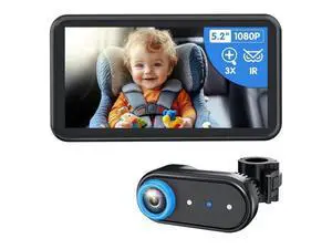 BM2A Baby Car Camera 3X Zoom to See Baby Clearly, 5.2" 1080P Display & Auto IR Night Vision, Rear-Facing View Monitor, Easy Install for Parents & Pet Owners BM2A Baby Car Camera 3X Zoom to See Baby Clearly, 5.2" 1080P Display & Auto IR Night Vision, Rear-Facing View Monitor, Easy Install for Parents & Pet Owners