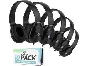 Classroom Headphones-Bulk 10-Pack, Student On Ear Comfy Swivel Earphones for Library, School, Airplane, Kids-for Online Learning and Travel, HQ Stereo Sound 3.5mm Jack (Black) Classroom Headphones-Bulk 10-Pack, Student On Ear Comfy Swivel Earphones for Library, School, Airplane, Kids-for Online Learning and Travel, HQ Stereo Sound 3.5mm Jack (Black)