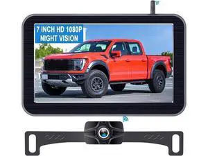 7-Inch Wireless Backup Camera for Truck - 2 Channel, DIY Grid Lines, HD 1080P, Night Vision, IP69K Waterproof, Backup Camera for Truck, Pickup, Trailer, Cars - Parking Safety & Towing Assistance 7-Inch Wireless Backup Camera for Truck - 2 Channel, DIY Grid Lines, HD 1080P, Night Vision, IP69K Waterproof, Backup Camera for Truck, Pickup, Trailer, Cars - Parking Safety & Towing Assistance
