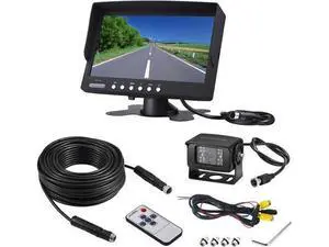 Truck Backup Camera Monitor kit,Heavyduty Vehicle Waterproof Night Vision Wide Angle Rearview Cab Cam+7 inch Screen+66ft Extension Cable for Bus/Van/Fifth Wheel/Trailer/RV/Camper/Pickup/(12V-24V) Truck Backup Camera Monitor kit,Heavyduty Vehicle Waterproof Night Vision Wide Angle Rearview Cab Cam+7 inch Screen+66ft Extension Cable for Bus/Van/Fifth Wheel/Trailer/RV/Camper/Pickup/(12V-24V)