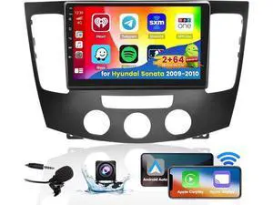 Roinvou 2+64G Android 9" Touch Screen for Hyundai Sonata 2009-2010 (Manual A/C) with Wireless CarPlay Android Auto WiFi Bluetooth GPS Navigation FM RDS Radio Backup Camera Roinvou 2+64G Android 9" Touch Screen for Hyundai Sonata 2009-2010 (Manual A/C) with Wireless CarPlay Android Auto WiFi Bluetooth GPS Navigation FM RDS Radio Backup Camera