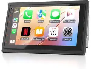 Double Din Car Stereo, 7 Inch HD Touchscreen with Wireless Apple Carplay & Android Auto, Mirror Link, Bluetooth 5.4, SWC, Subwoofer, 5.1 CHN, Backup Camera, 4+64GB, FM/AM Car Radio Receiver Double Din Car Stereo, 7 Inch HD Touchscreen with Wireless Apple Carplay & Android Auto, Mirror Link, Bluetooth 5.4, SWC, Subwoofer, 5.1 CHN, Backup Camera, 4+64GB, FM/AM Car Radio Receiver