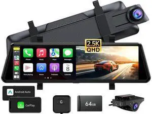 JOMISE C810 CarPlay Mirror Dash Cam Front and Rear - 2.5K Rear View Mirror Camera, HDR Night Vision, FM/Wireless Audio, DIY 10-Min Install, Extreme Temp Resistant for Snowbelt & Vintage Cars JOMISE C810 CarPlay Mirror Dash Cam Front and Rear - 2.5K Rear View Mirror Camera, HDR Night Vision, FM/Wireless Audio, DIY 10-Min Install, Extreme Temp Resistant for Snowbelt & Vintage Cars