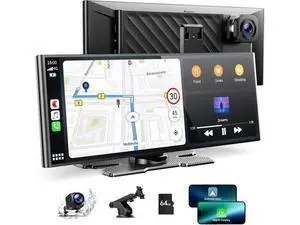 Volam 9.26'' Carplay Screen for Car with 4K Dash Cam, Compatible with Apple Carplay & Android Auto, Carplay with 1080p Backup Camera, Mirror Link, Loop Recording, GPS Navigation Volam 9.26'' Carplay Screen for Car with 4K Dash Cam, Compatible with Apple Carplay & Android Auto, Carplay with 1080p Backup Camera, Mirror Link, Loop Recording, GPS Navigation