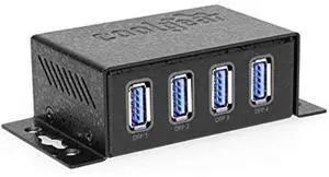 Coolgear USB 3.2 Powered 4-Port Mini Hub, 5Gbps Fast Data Transfer with ESD & Surge Protection Durable and Mountable USB Hub Coolgear USB 3.2 Powered 4-Port Mini Hub, 5Gbps Fast Data Transfer with ESD & Surge Protection Durable and Mountable USB Hub