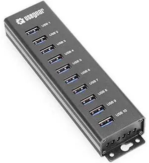 USBGear 10-Port USB 3.2 Gen 1 Mountable Charging and SuperSpeed Data Hub with 5V/4A Power Adapter and USB Type-A to Type-B Cable Up to 900mA per Port Charging Function Wall and Surface Mounting USBGear 10-Port USB 3.2 Gen 1 Mountable Charging and SuperSpeed Data Hub with 5V/4A Power Adapter and USB Type-A to Type-B Cable Up to 900mA per Port Charging Function Wall and Surface Mounting