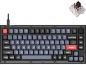 Keychron V1 Wired Custom Mechanical Keyboard Knob Version, 75% Layout QMK/VIA Programmable with Hot-swappable Keychron K Pro Brown Switch Compatible with Mac Windows Linux (Frosted Black-Translucent) Keychron V1 Wired Custom Mechanical Keyboard Knob Version, 75% Layout QMK/VIA Programmable with Hot-swappable Keychron K Pro Brown Switch Compatible with Mac Windows Linux (Frosted Black-Translucent)