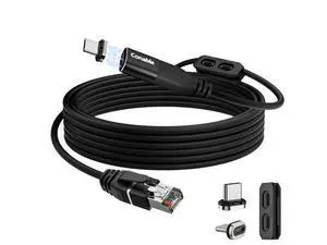 Magnetic USB C to Ethernet Cable 4FT, USB Type-C to RJ45 Braided Cable, Gigabit, Directly Connected, Compatible with MacBook, iPad Pro, XPS, Surface Pro, Laptop, PC with 2 USB-C Plugs and 1 Holder Magnetic USB C to Ethernet Cable 4FT, USB Type-C to RJ45 Braided Cable, Gigabit, Directly Connected, Compatible with MacBook, iPad Pro, XPS, Surface Pro, Laptop, PC with 2 USB-C Plugs and 1 Holder