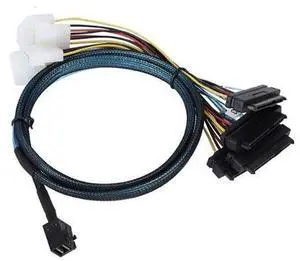 Mini SAS HD SFF-8643 to 4X SAS SFF-8482 Server Cable 12Gbps Server Internal High-Speed Cable | 30AWG | with Power Cable (39.37, Inches) Mini SAS HD SFF-8643 to 4X SAS SFF-8482 Server Cable 12Gbps Server Internal High-Speed Cable | 30AWG | with Power Cable (39.37, Inches)