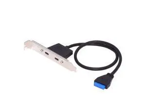 5Gbps 19/20Pin USB3.0 Motherboard to Dual Ports USB-C Type-C Female PCI-E Back Panel Cable 50cm 5Gbps 19/20Pin USB3.0 Motherboard to Dual Ports USB-C Type-C Female PCI-E Back Panel Cable 50cm