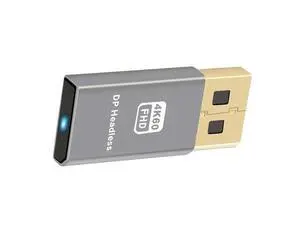 DP Virtual Display 4K60HZ Dummy Plug Headless Ghost Emulator Displayport Active Adapter Silver DP Virtual Display 4K60HZ Dummy Plug Headless Ghost Emulator Displayport Active Adapter Silver
