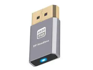 DP Virtual Display Displayport Active Adapter Dummy Plug HDTV Headless Ghost Emulator 1080p@60hz Compatible with Remote Desktop Laptop Server NAS Silver Color (4K@60Hz) DP Virtual Display Displayport Active Adapter Dummy Plug HDTV Headless Ghost Emulator 1080p@60hz Compatible with Remote Desktop Laptop Server NAS Silver Color (4K@60Hz)