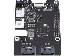 PCIe to 2Ch SATA Adapter, Onboard Dual LED Indicators and EEPROM, Compatible with SATA Hard Drive Protocol Compatible with RPi 5 PCIe to 2Ch SATA Adapter, Onboard Dual LED Indicators and EEPROM, Compatible with SATA Hard Drive Protocol Compatible with RPi 5