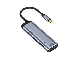 xiwai Type C USB3.1 USB-C to HDMI VGA Dual USB 3.0 HUB Converter HDTV Multiport Adapter 4K 60hz 1080p with Female PD 100W Power Port xiwai Type C USB3.1 USB-C to HDMI VGA Dual USB 3.0 HUB Converter HDTV Multiport Adapter 4K 60hz 1080p with Female PD 100W Power Port