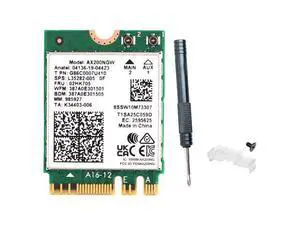WiFi 6 AX200 Wireless Card with Bluetooth 5.2, AX3000Mbps for Intel AX200NGW M.2 2230/NGFF Key A+E Module, Compatible with Laptop PC Windows 10/11 64-bit, MU-MIMO, OFDMA, WPA3 WiFi 6 AX200 Wireless Card with Bluetooth 5.2, AX3000Mbps for Intel AX200NGW M.2 2230/NGFF Key A+E Module, Compatible with Laptop PC Windows 10/11 64-bit, MU-MIMO, OFDMA, WPA3