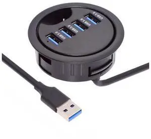 4 Ports USB 3.0 Hub USB Splitter 60mm Desk Grommet Dock Station Interface for Desktop PC Desk 4 Ports USB 3.0 Hub USB Splitter 60mm Desk Grommet Dock Station Interface for Desktop PC Desk
