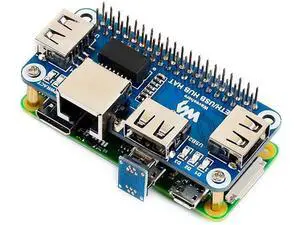 Ethernet/USB HUB HAT Expansion Board for Raspberry Pi 5/4B/3B+/3B/2B/Zero/Pi Zero W/Pi Zero 2W,with RJ45 10/100M Ethernet Port (Based on RTL8152B Chip) and Three USB Ports,Compatible with USB2.0/1.1 Ethernet/USB HUB HAT Expansion Board for Raspberry Pi 5/4B/3B+/3B/2B/Zero/Pi Zero W/Pi Zero 2W,with RJ45 10/100M Ethernet Port (Based on RTL8152B Chip) and Three USB Ports,Compatible with USB2.0/1.1