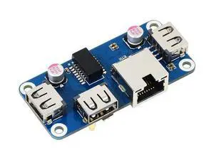 Ethernet/USB HUB HAT for Raspberry Pi 4 B/3 B+/3A+/2B/Zero/Zero W/Zero WH, with 1x RJ45 10/100M Ethernet Port, 3X USB 2.0 Ports Compatible with USB 2.0/1.1 Ethernet/USB HUB HAT for Raspberry Pi 4 B/3 B+/3A+/2B/Zero/Zero W/Zero WH, with 1x RJ45 10/100M Ethernet Port, 3X USB 2.0 Ports Compatible with USB 2.0/1.1