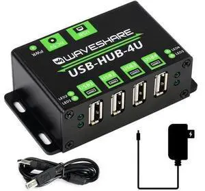 Industrial Grade USB HUB, Extending 4X USB 2.0 Ports,Compatible with USB 2.0/1.1, up to 480Mbps Data Rate Support Windows 11/10 / 8.1/8 / 7 / XP,etc.Onboard Multiple Protection Circuit Industrial Grade USB HUB, Extending 4X USB 2.0 Ports,Compatible with USB 2.0/1.1, up to 480Mbps Data Rate Support Windows 11/10 / 8.1/8 / 7 / XP,etc.Onboard Multiple Protection Circuit