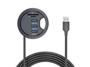 USB 3.0 Multi HUB 5Gbps to SD TF 3 Port USB 60mm Desk Grommet Splitter Dock Station Micro-SD Card Reader for Desktop Desk Hole Laptop USB 3.0 Multi HUB 5Gbps to SD TF 3 Port USB 60mm Desk Grommet Splitter Dock Station Micro-SD Card Reader for Desktop Desk Hole Laptop