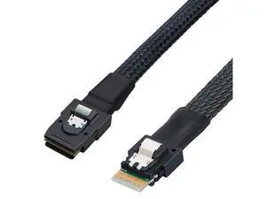 Mini SAS 8087 to Slim SAS 8654 4i Internal High-Speed Cable 12Gbps 30AWG Flat to Flat Server Connection Cable, Black (0.5M) Mini SAS 8087 to Slim SAS 8654 4i Internal High-Speed Cable 12Gbps 30AWG Flat to Flat Server Connection Cable, Black (0.5M)