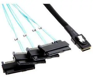 Mini SAS 8087 to SAS SFF-8482 Internal Server Cable with SATA Power, 30AWG 12G High-Speed Copper Wire Harness (0.5M/19.68in) Mini SAS 8087 to SAS SFF-8482 Internal Server Cable with SATA Power, 30AWG 12G High-Speed Copper Wire Harness (0.5M/19.68in)