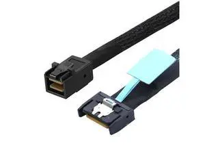 Gen5 MCIO Slimline SFF-8654 4i to HD SFF-8643 Server Data Cable 12Gbps High Speed 85 Ohm Black Flat Connector (0.5M) Gen5 MCIO Slimline SFF-8654 4i to HD SFF-8643 Server Data Cable 12Gbps High Speed 85 Ohm Black Flat Connector (0.5M)