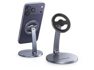 Magnetic Phone Stand for Magsafe, Adjustable Foldable Aluminum Alloy Stand for iPhone 17/16/15/14/13/12 Pro Max Air/Magsafe Case, Phone Holder for Desk, Streaming & Video Calls - PS1, Gray Magnetic Phone Stand for Magsafe, Adjustable Foldable Aluminum Alloy Stand for iPhone 17/16/15/14/13/12 Pro Max Air/Magsafe Case, Phone Holder for Desk, Streaming & Video Calls - PS1, Gray