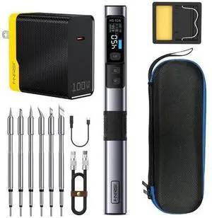 HS-02A 100W Portable Corded Soldering Iron Kit, 3S Fast Heating, 212-842, Pre-set 3 Groups Temperature, 6 F245 Soldering Tips, Smart Digital Soldering Iron Pen Tool for Electronics Repair HS-02A 100W Portable Corded Soldering Iron Kit, 3S Fast Heating, 212-842, Pre-set 3 Groups Temperature, 6 F245 Soldering Tips, Smart Digital Soldering Iron Pen Tool for Electronics Repair