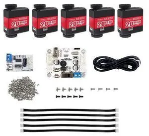 5 Packs LX-224 Serial Bus Servo with Servo Controller & Debug Board, 3 Connectors 20KG Large Torque Dual Ball Bearing Full Metal Servo Motor for Robot DIY Making, 240 Degree Bus Servo 5 Packs LX-224 Serial Bus Servo with Servo Controller & Debug Board, 3 Connectors 20KG Large Torque Dual Ball Bearing Full Metal Servo Motor for Robot DIY Making, 240 Degree Bus Servo